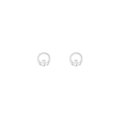 Grá Collection Plain Claddagh Earrings Sterling Silver